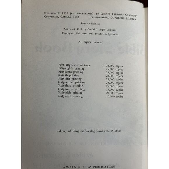 Bible Story Book VTG 1955 Illustrated Egermeier’s Standard Edition Genesis - Picture 8 of 9
